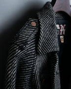 "Jean-Paul GAULTIER" bias striped wool napoleon coat