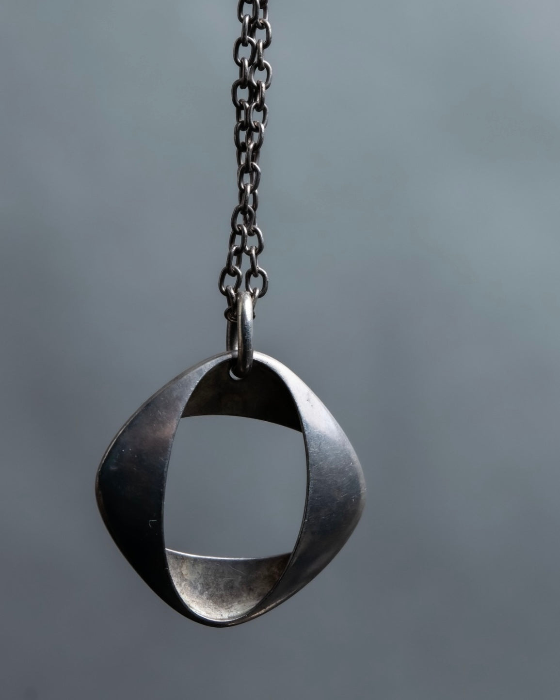 “Georg Jensen” inside out designed silver chain necklace