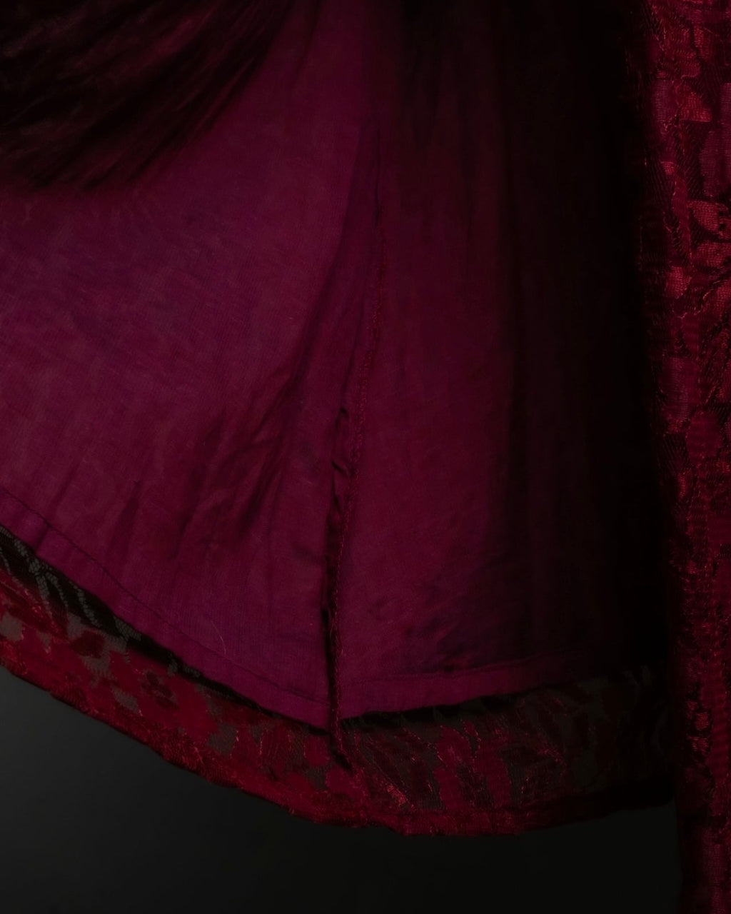 “Vintage” flower motif lace long dress