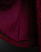 “Vintage” flower motif lace long dress