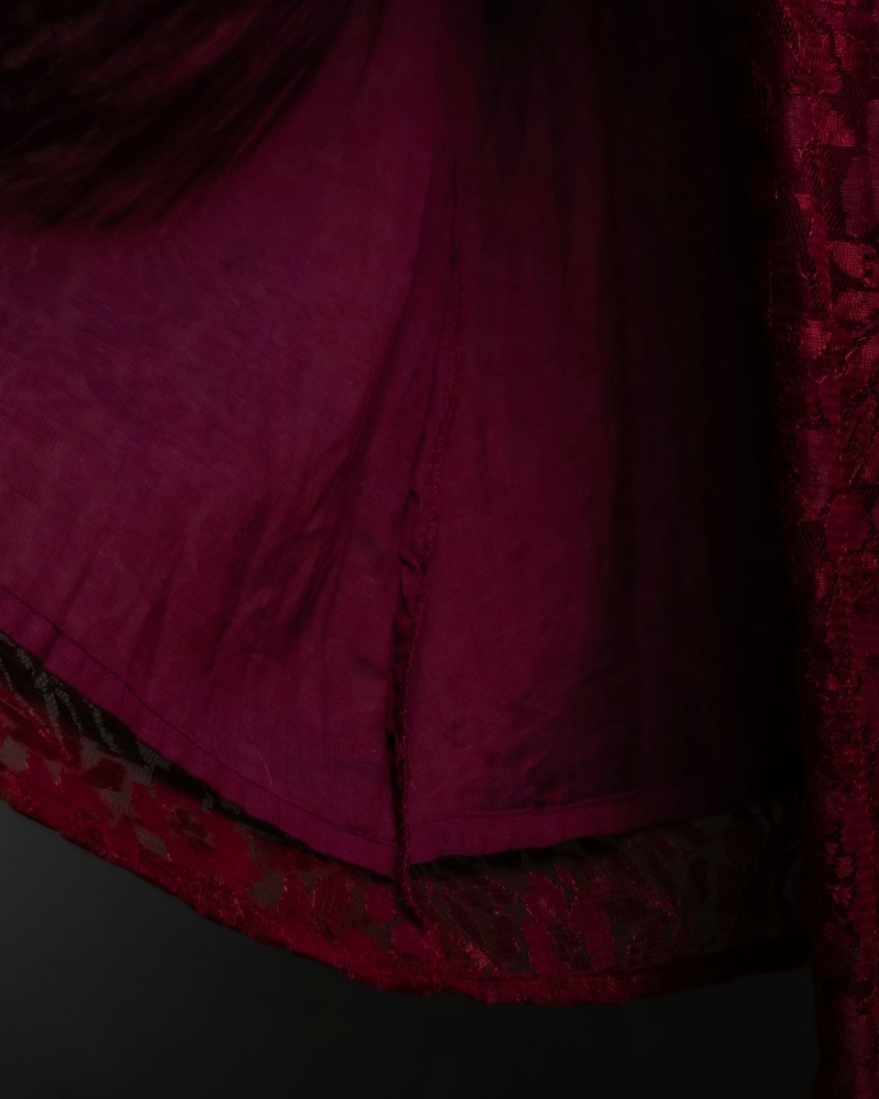 “Vintage” flower motif lace long dress