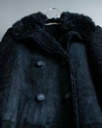 "BALENCIAGA" Opossum Fur Boa Leather Special Coat