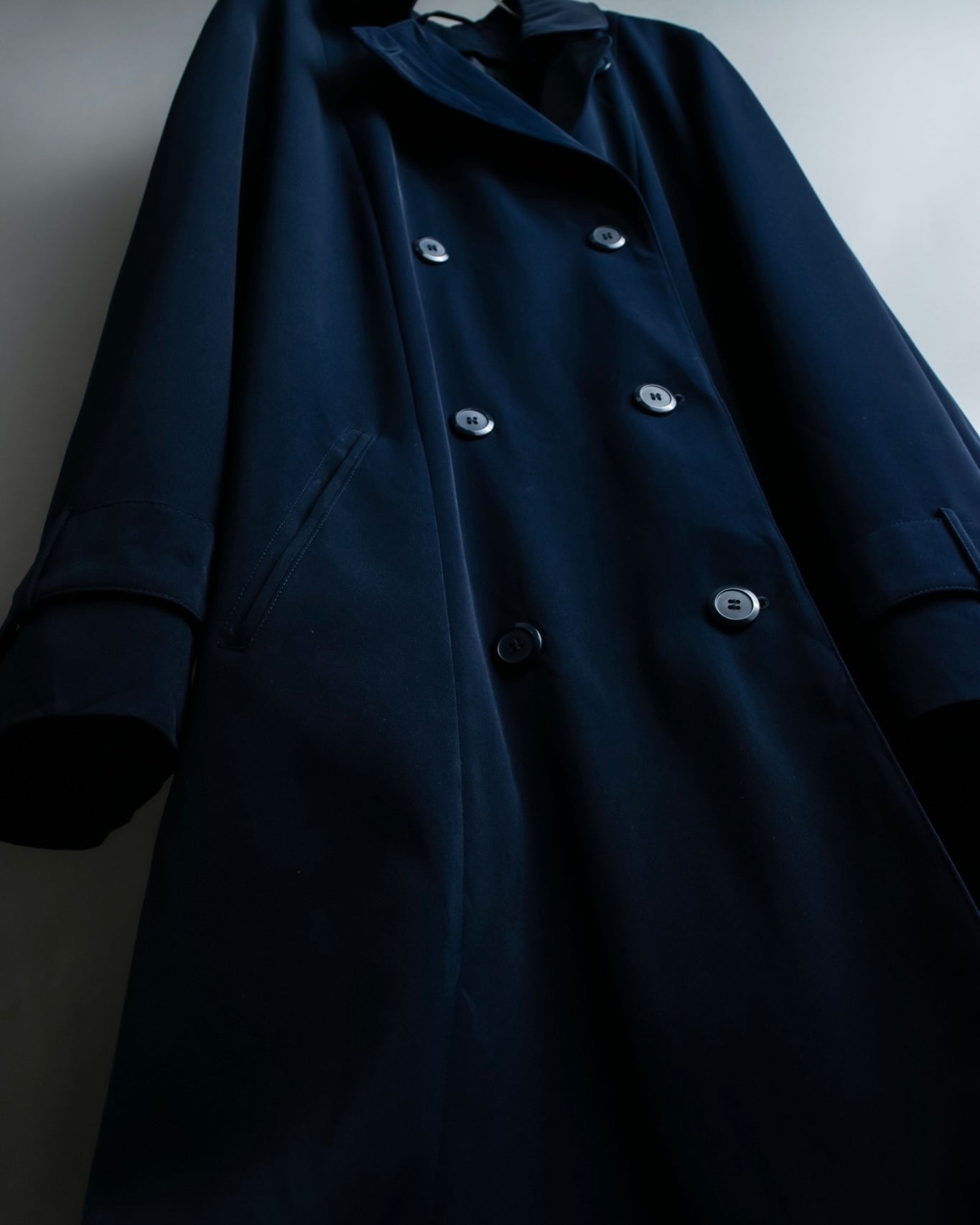 Vintage super long dark blue trench coat