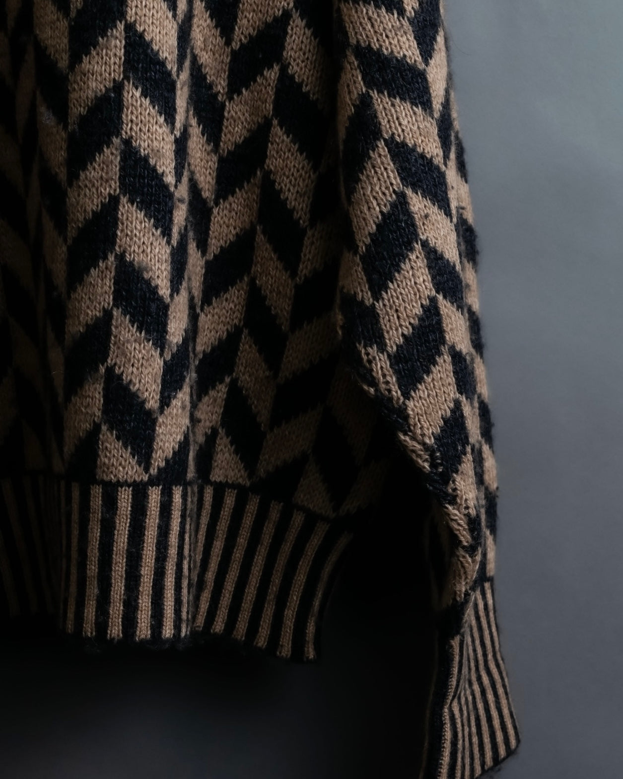 "GIORGIO ARMANI" Geometric pattern rib wool knit