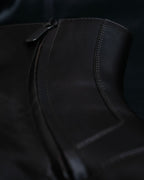 “BOTTEGA VENETA” round toe intrecciato leather boots