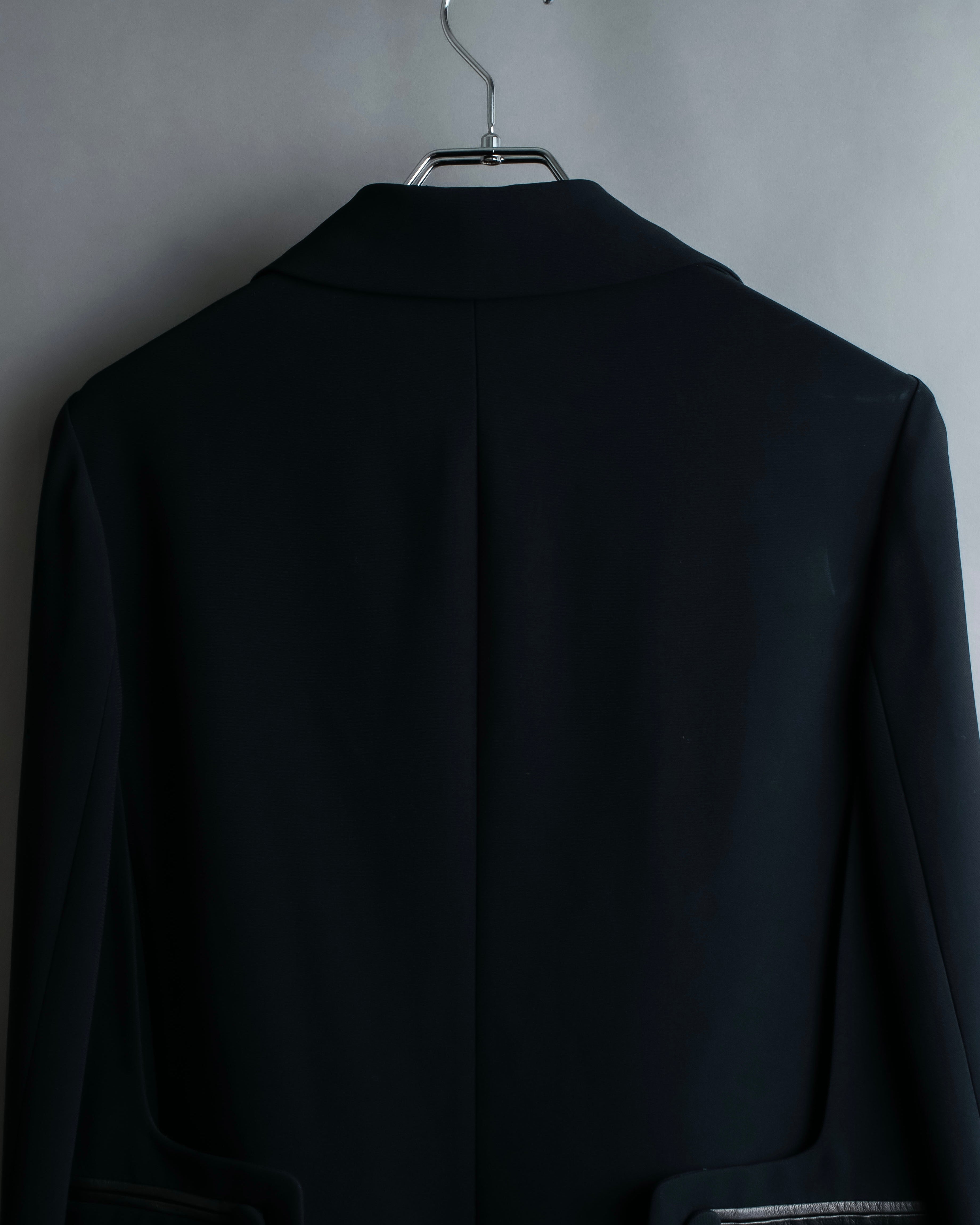 "Alexander wang"Leather piping tailored jacket with back fastening design