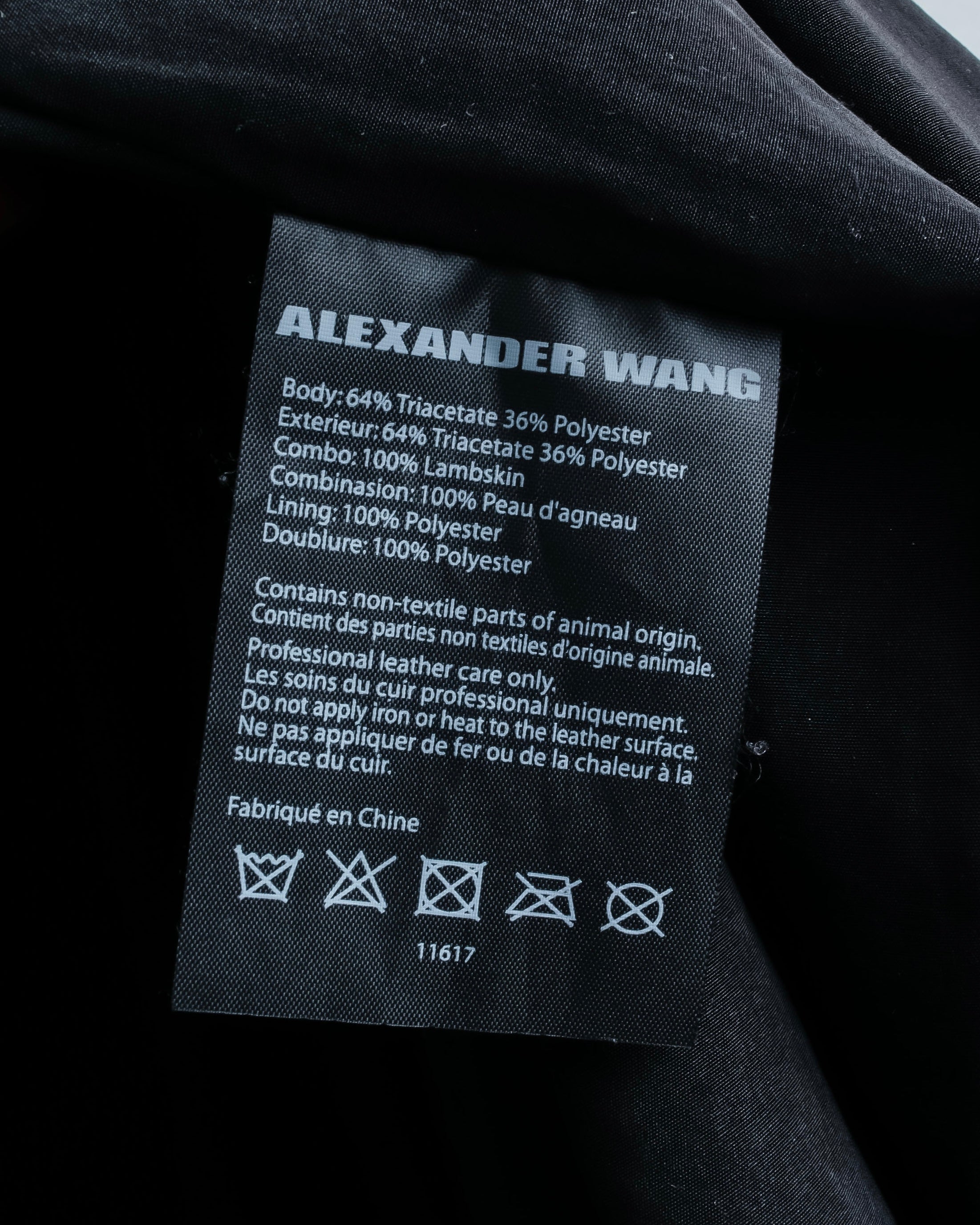 "Alexander wang"Leather piping tailored jacket with back fastening design