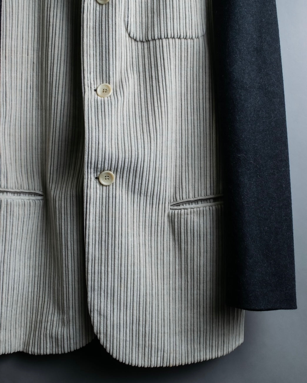 "GIANFRANCO FERRE" Virgin wool x corduroy playful tailored jacket