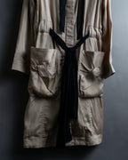 "VALENTINO" Drawcord design luxury long hoodie