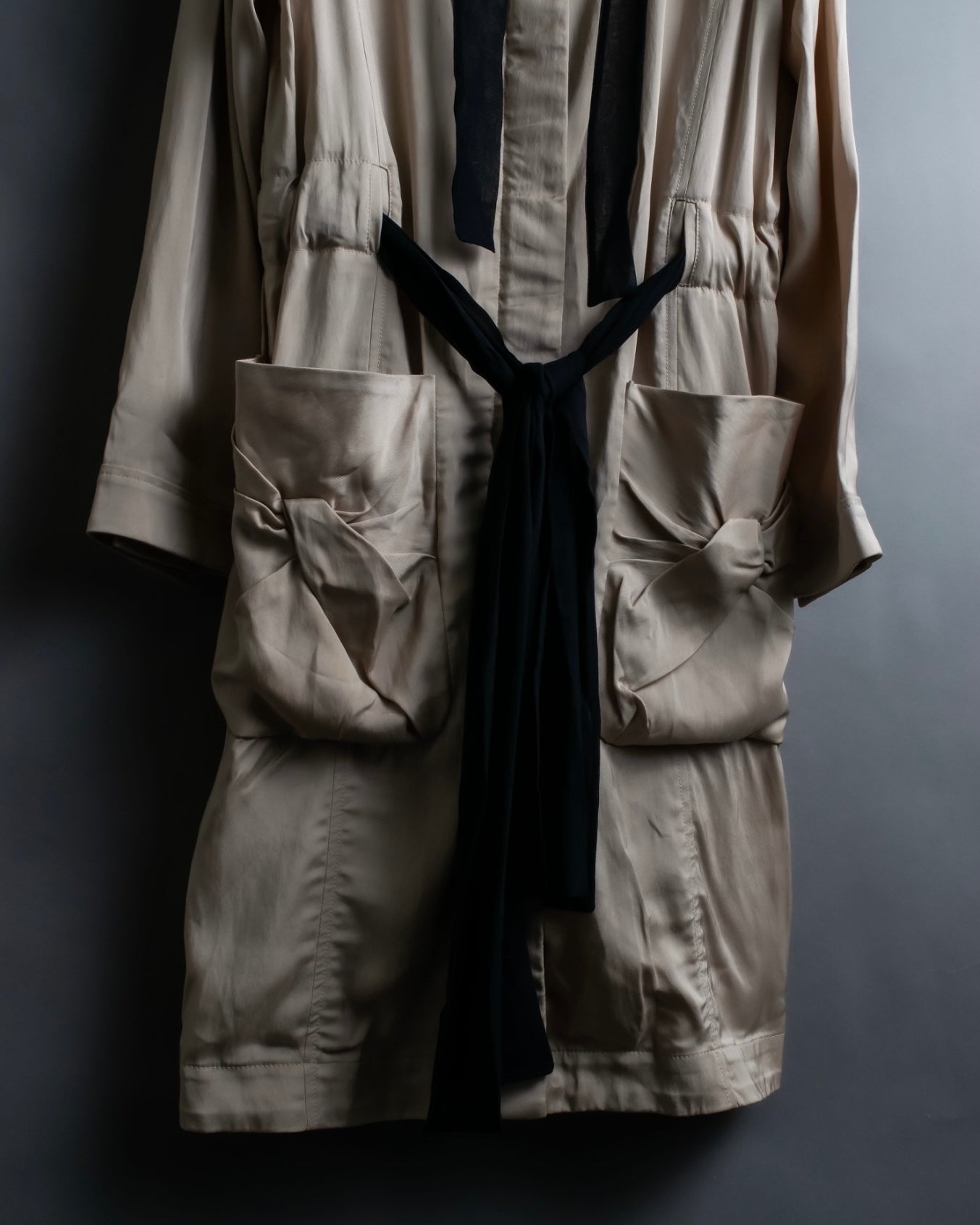 "VALENTINO" Drawcord design luxury long hoodie