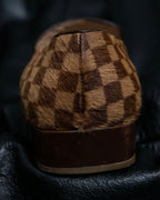 "Louis Vuitton" Damier designed unborn calf loafer