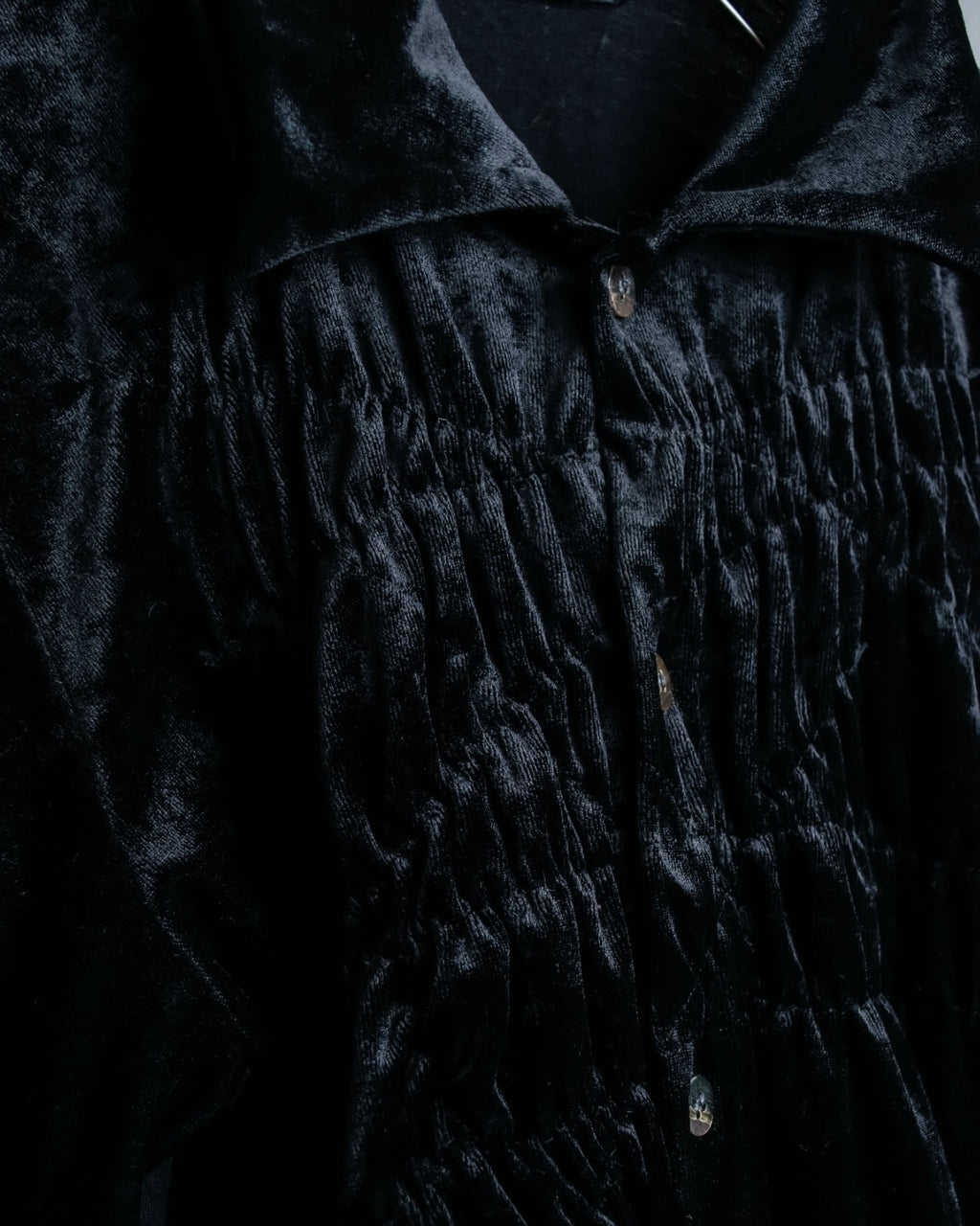 "tricot COMME des GARCONS" Mad velour avant-garde gathered shirt
