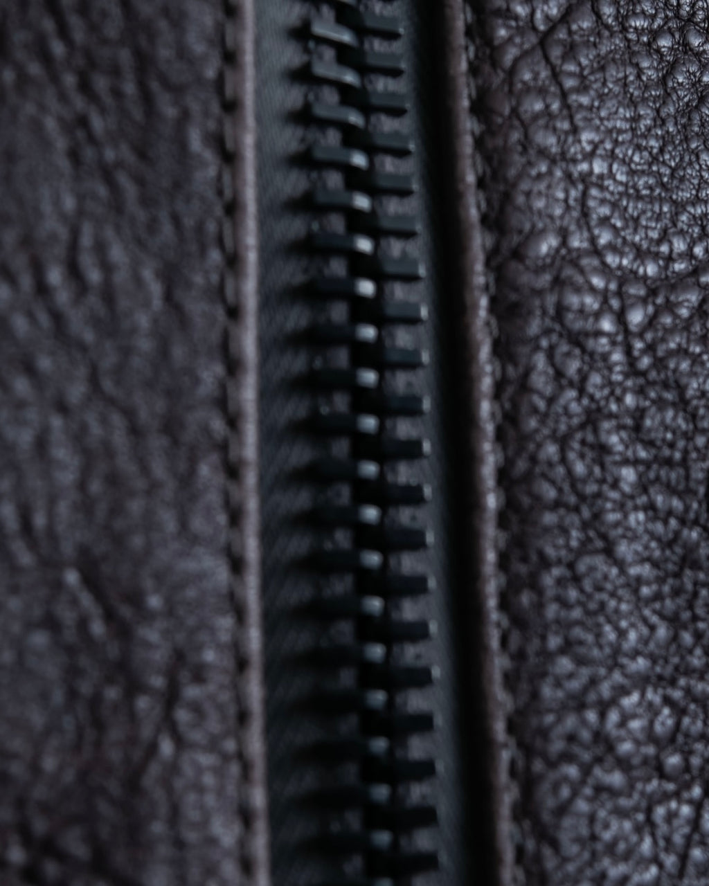 "EMPORIO ARMANI" grained lamb leather double zip jacket