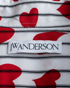 “JW Anderson” heart pattern designed striped shirt