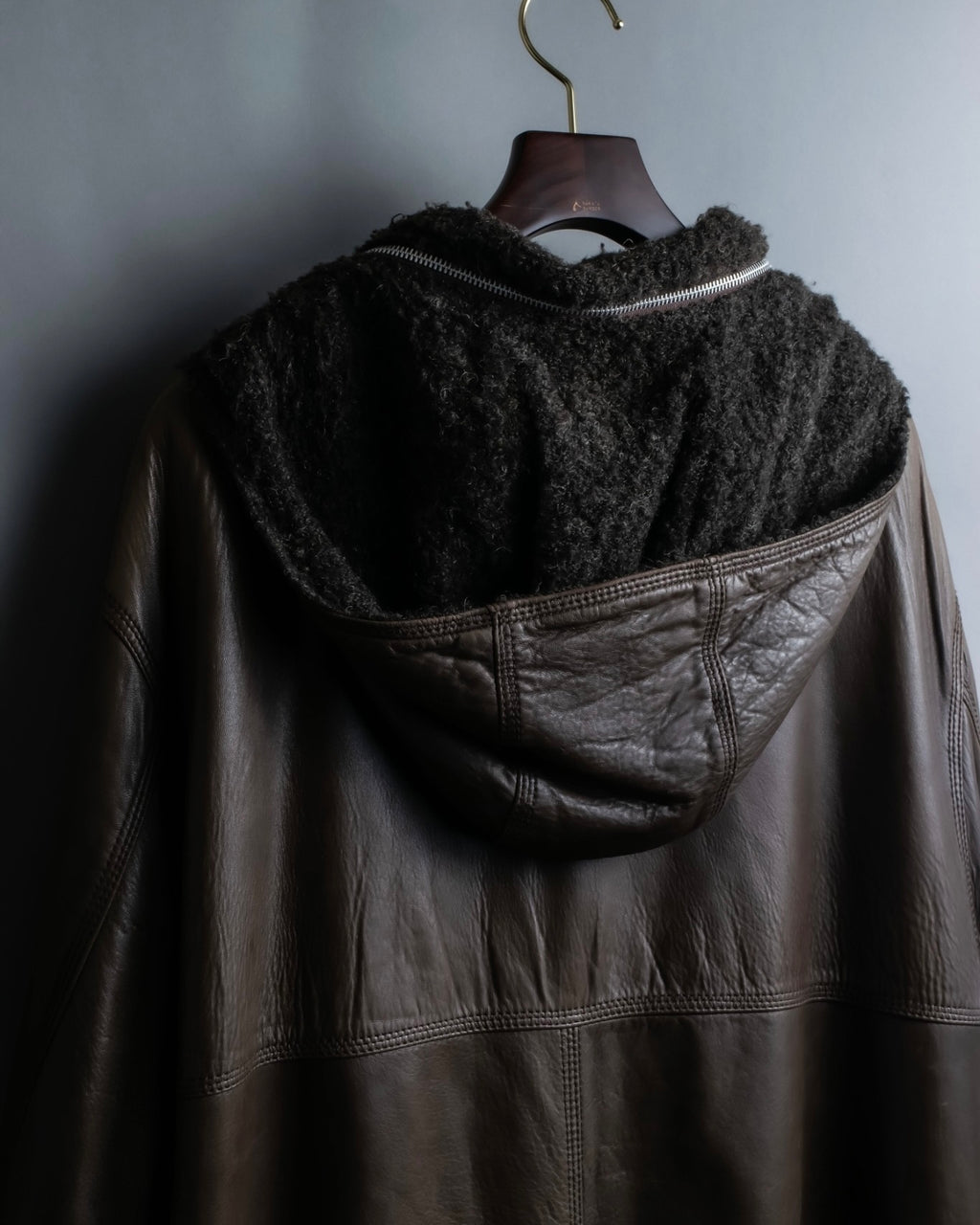 "SYLVIE SCHIMMEL" Special touch leather zip hood jacket