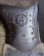 "GIORGIO ARMANI"Off-white crocodile leather loafers