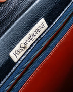 ”Yves Saint Laurent”  python leather attached square shoulder bag