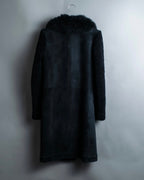 "BALENCIAGA" Opossum Fur Boa Leather Special Coat