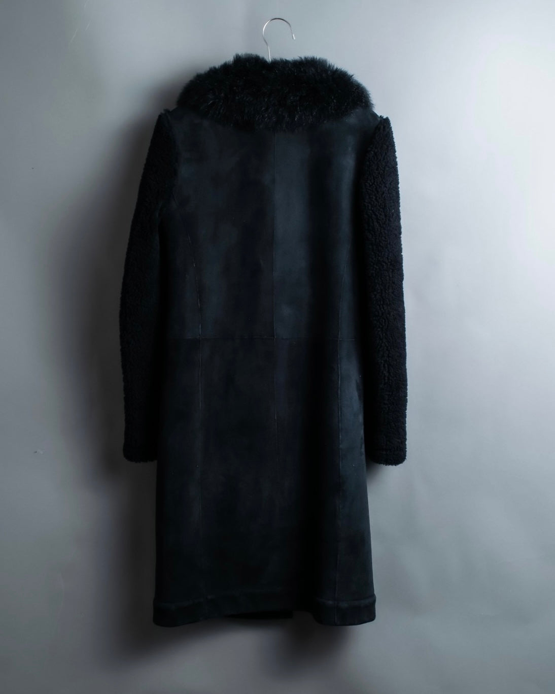 "BALENCIAGA" Opossum Fur Boa Leather Special Coat