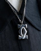 "Cartier" 925 silver logo motif necklace