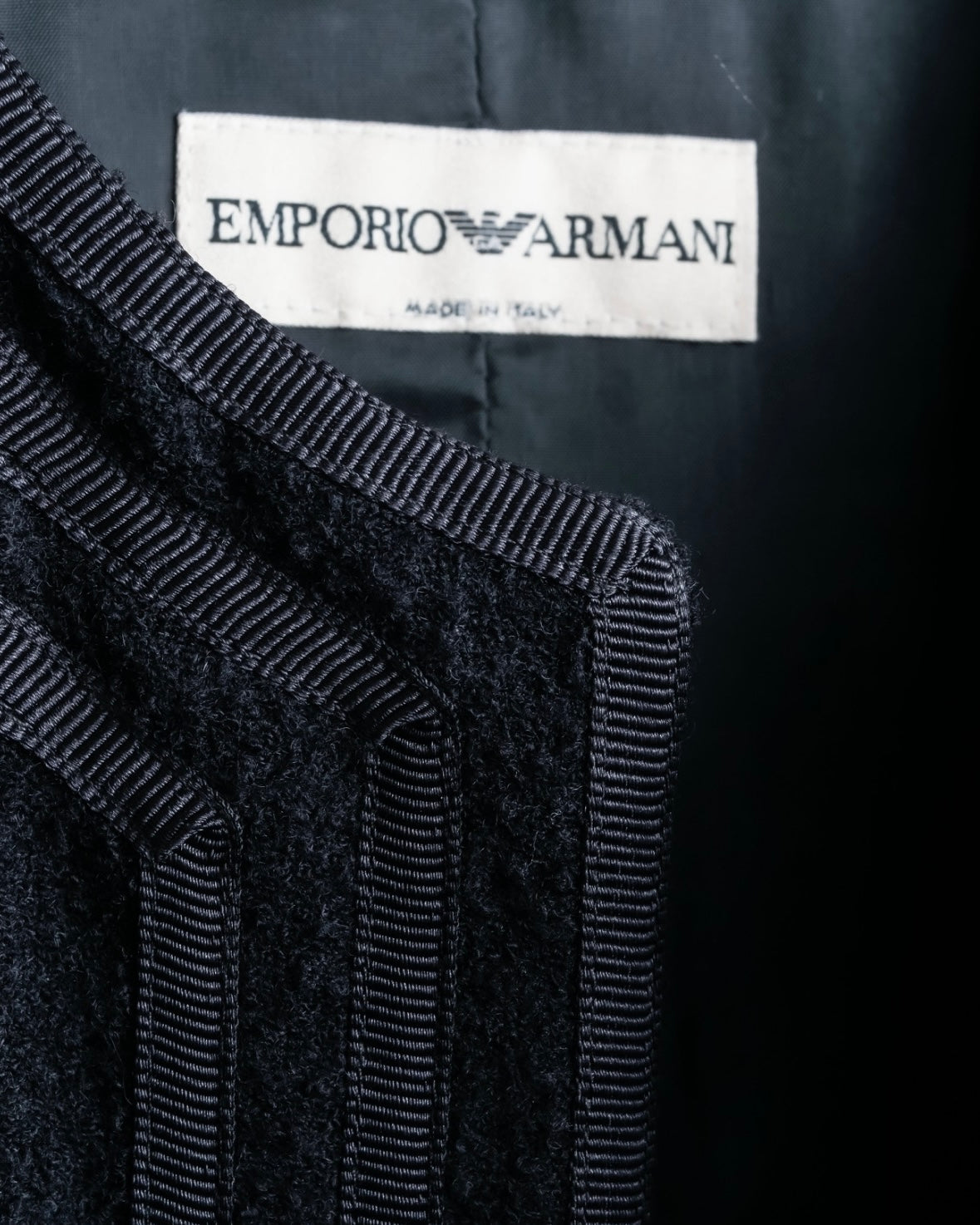 "EMPORIO ARMANI" Three-line short fly front jacket