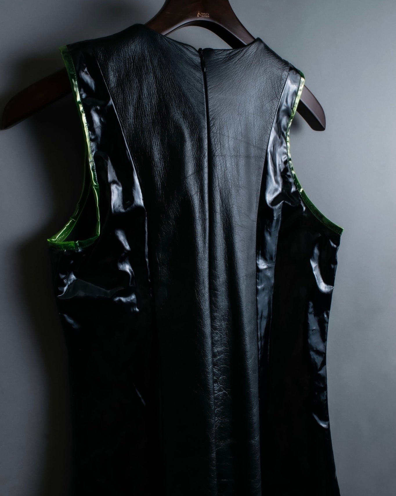 "UNDERCOVER" leather pvc combination dress