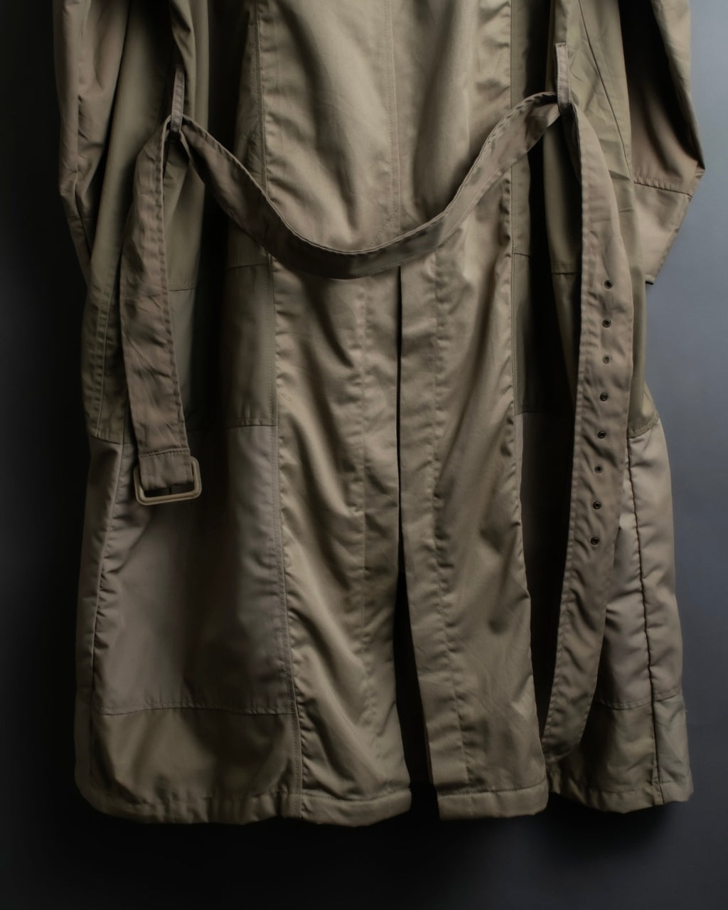 "SEEALL" patchwork designed maxi trench coat