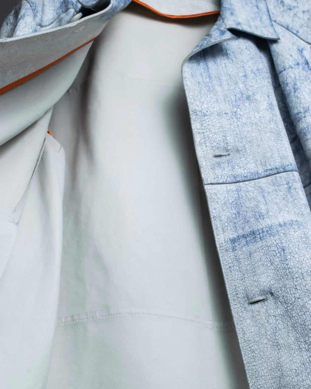 "CRISTIANO di THIENE"Crack design white leather jacket