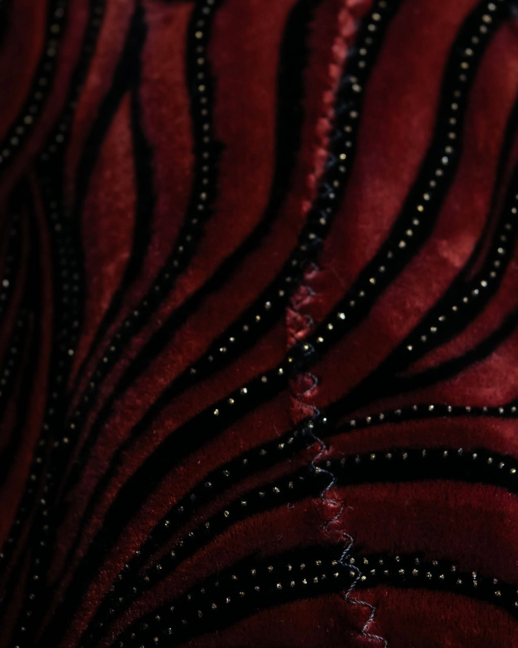 Wave Pattern Velor Stand Collar Shirt Jacket