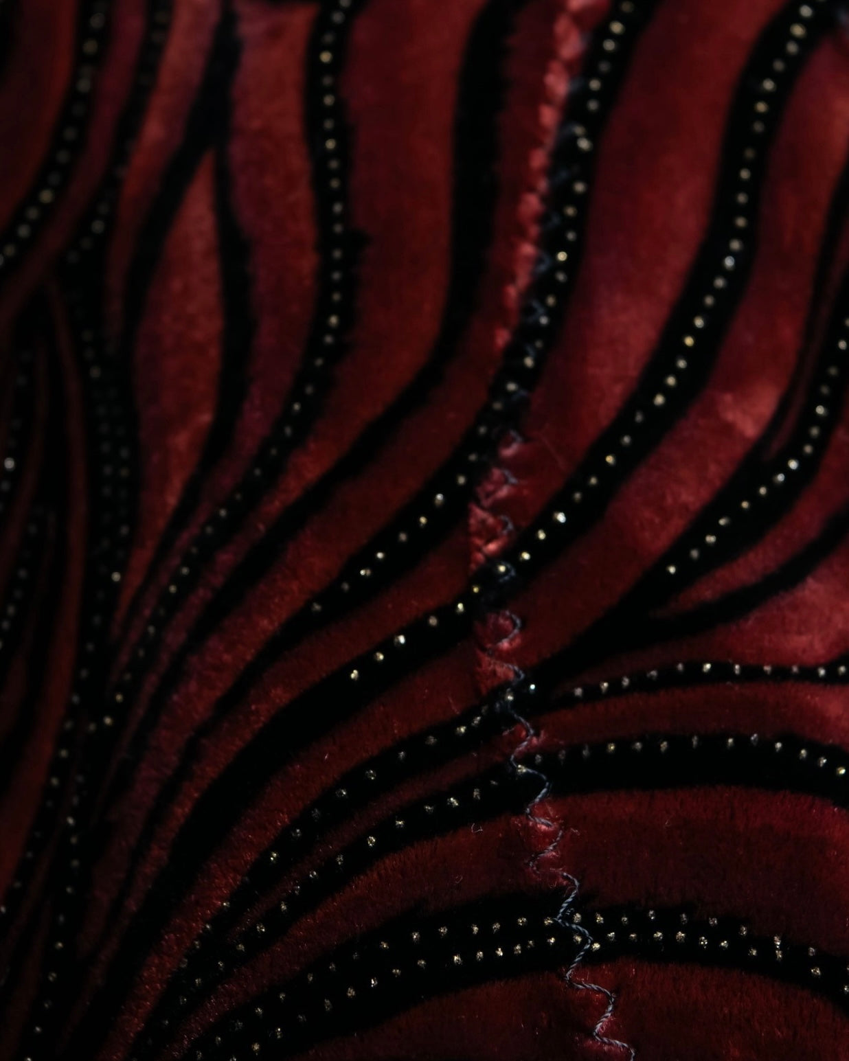 Wave Pattern Velor Stand Collar Shirt Jacket