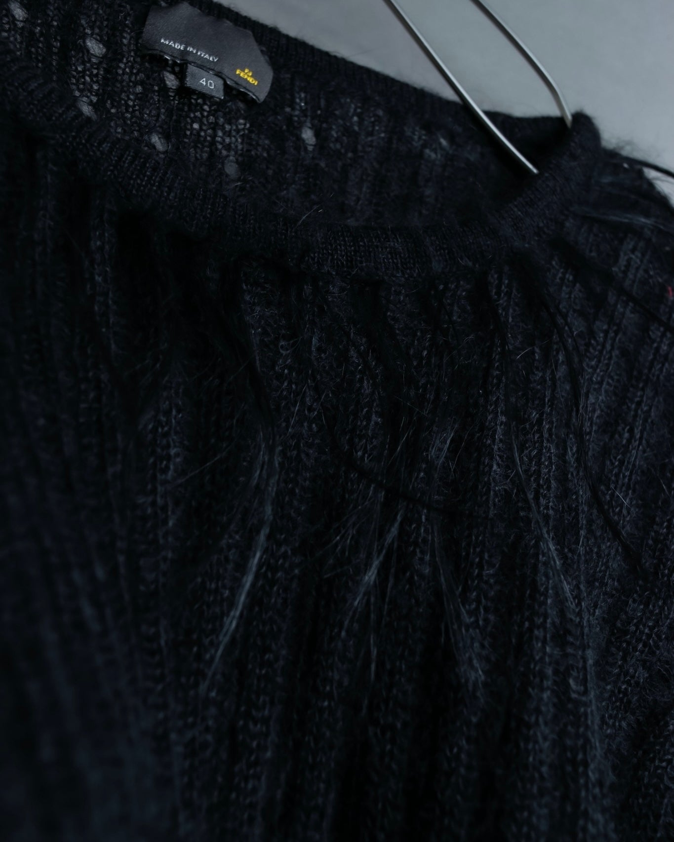 "FENDI" Hair fringe sheer combination summer knit