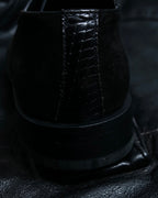 Python leather combination loafers