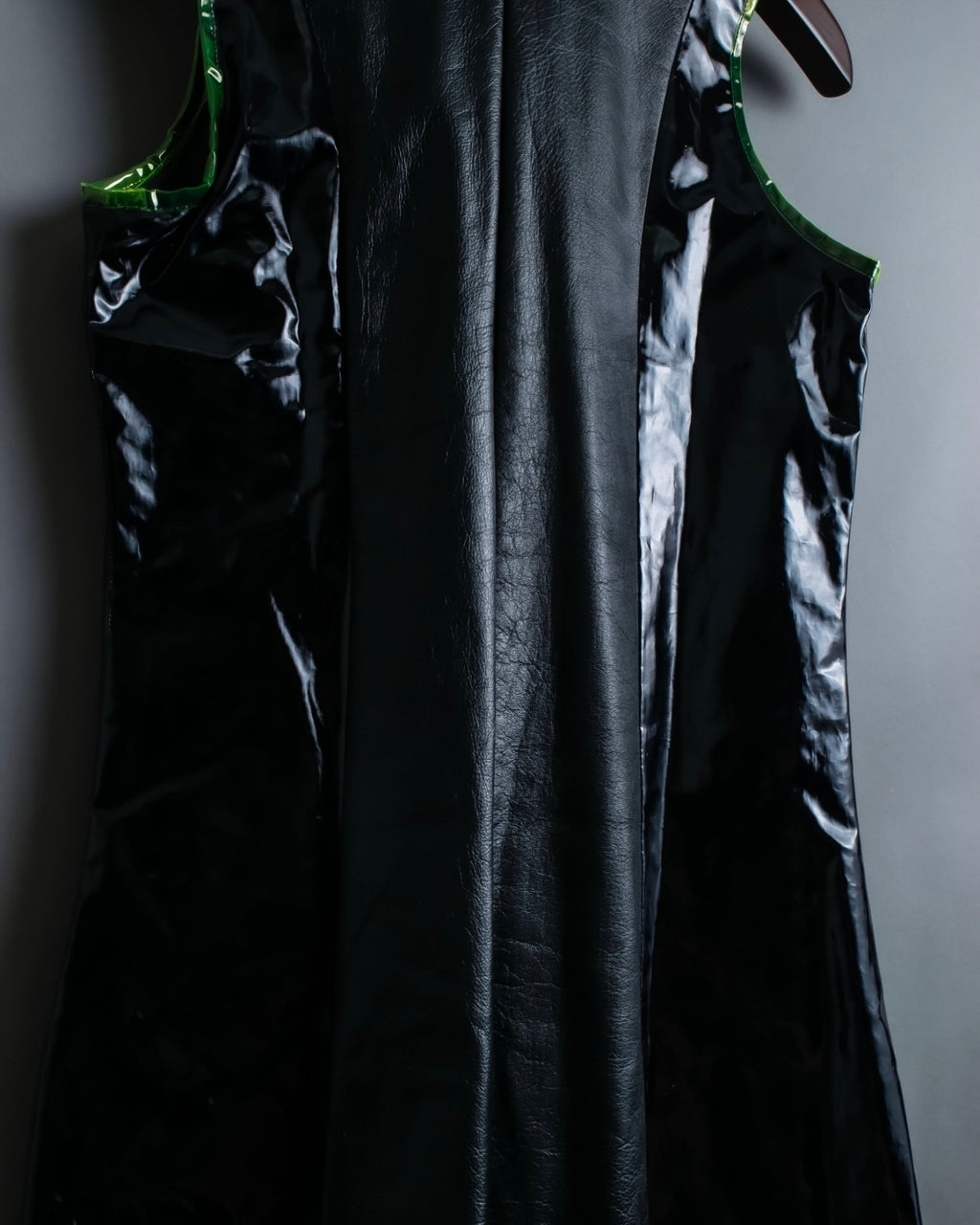 "UNDERCOVER" leather pvc combination dress