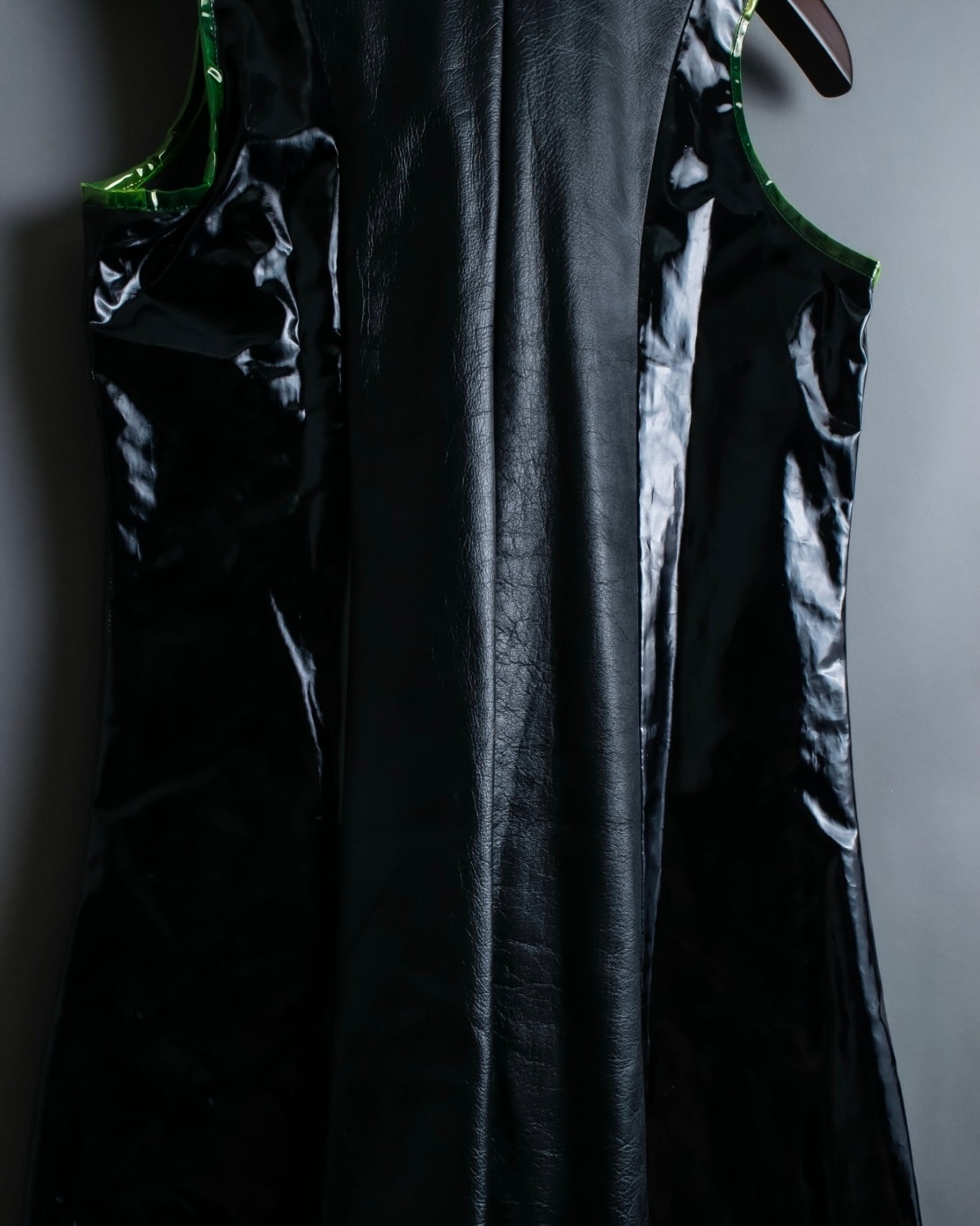 "UNDERCOVER" leather pvc combination dress