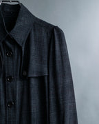 “Burberry Black Label” Trench coat designed long check shirts