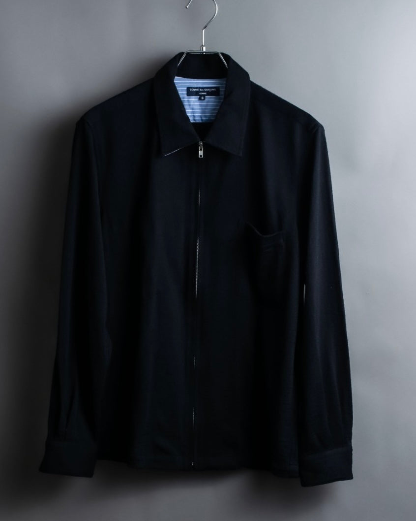 "COMME des GARCONS HOMME"Summer wool zip-up box silhouette jacket