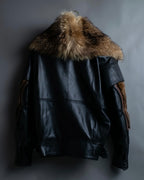 Vintage racoonfur leather blouson