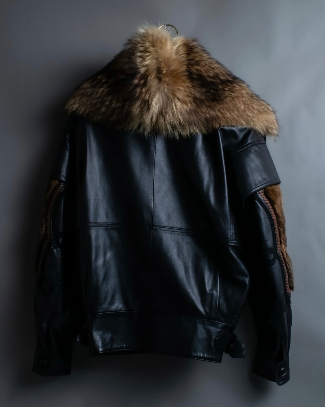 Vintage racoonfur leather blouson