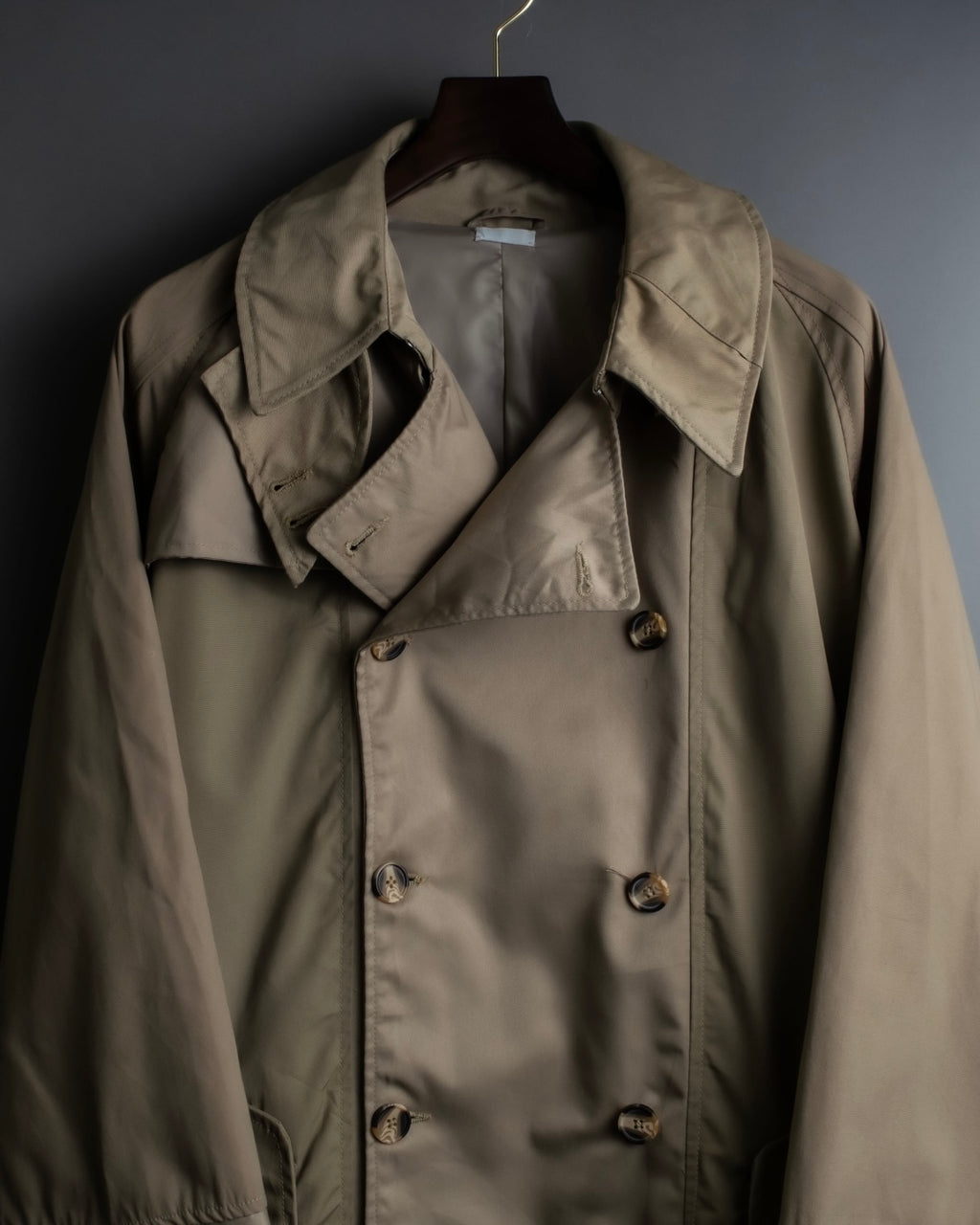 "SEEALL" patchwork designed maxi trench coat