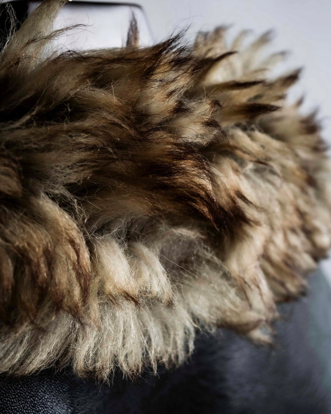 3XL Oversilhouette Faux Fur Leather Coat