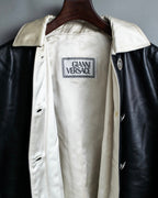 Versace Thick Silhouette Luxury Leather Coat