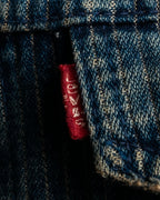 "Levi's Redloop" Aging process pencil stripe denim jacket