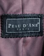 "PEAU D' ANÉ" wide lapel leather coat
