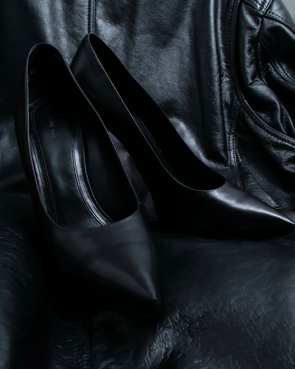 "CELINE" clear heel leather shoes