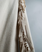 "MM6" Arm fringe design knit dress