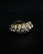 “Dior” mesh designed gold ring with crystal