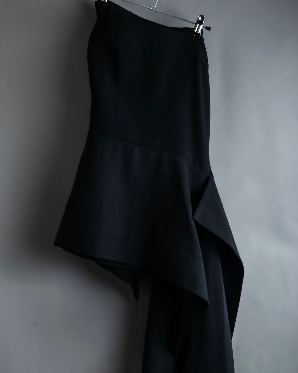 "Yohji Yamamoto" double zip asymmetric skirt