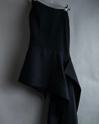 "Yohji Yamamoto" double zip asymmetric skirt