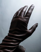 "PIUMELLI" Dead stock lace up long leather gloves