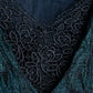 “Vintage” pleats designed flower motif lace long dress